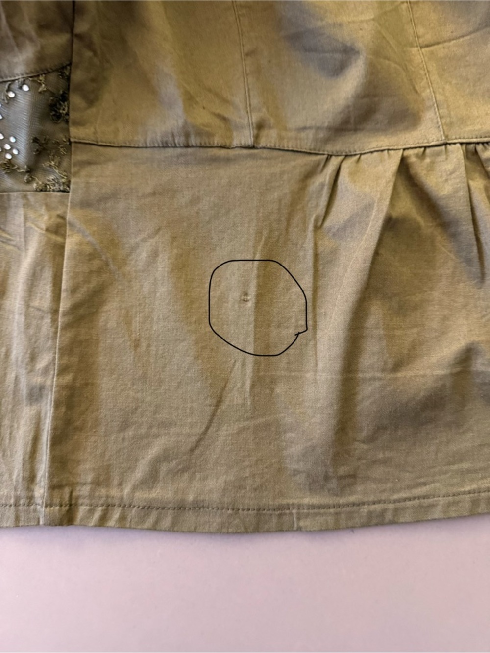 Embellished Olive Green Embellished Blazer with Stretch - Picture 9 of 10